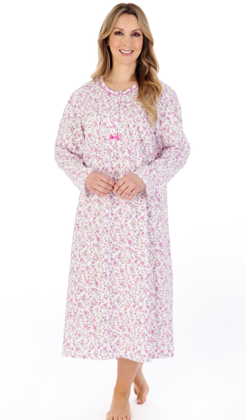 Slenderella Ditsy Floral Long Sleeve Night Dress